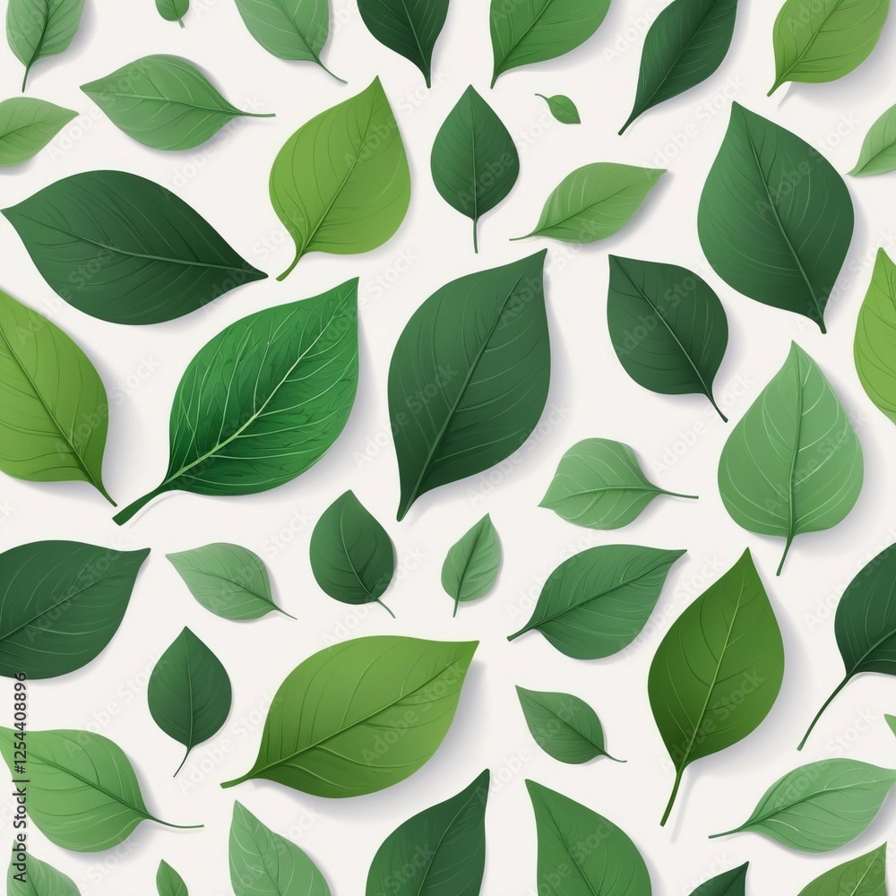 A minimalist isolated background with fresh green leaves scattered on a soft gradient background, creating a clean and eco-friendly design. A minimalist isolated background with fresh green leaves scattered on a soft gradient background, creating a clean and eco-friendly design.
