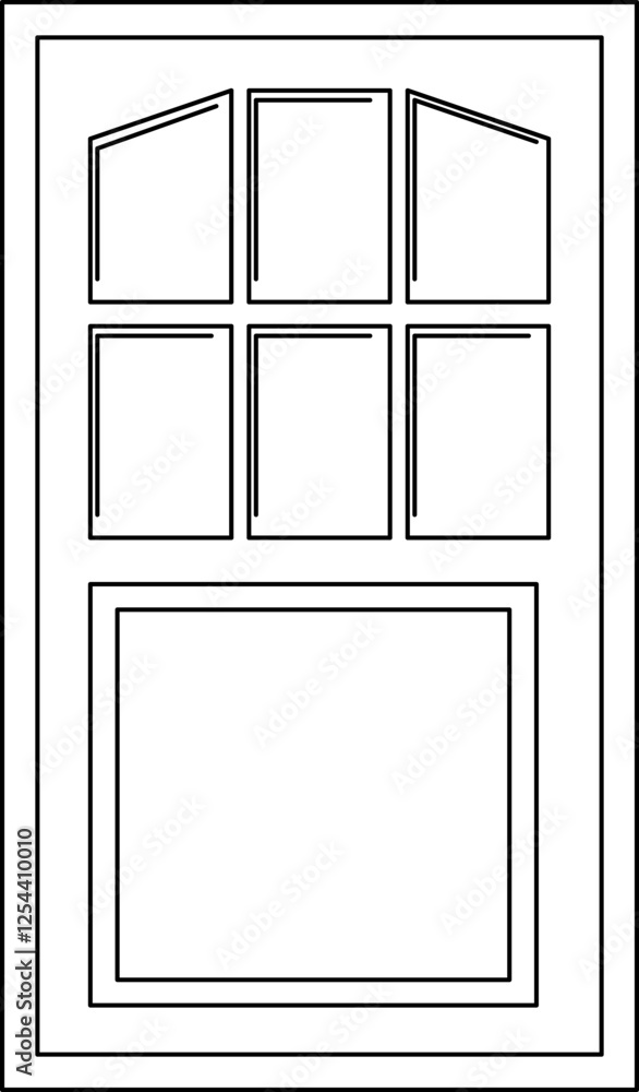 Classic Window Elevation Outline Drawing Classic Window Elevation Outline Drawing
