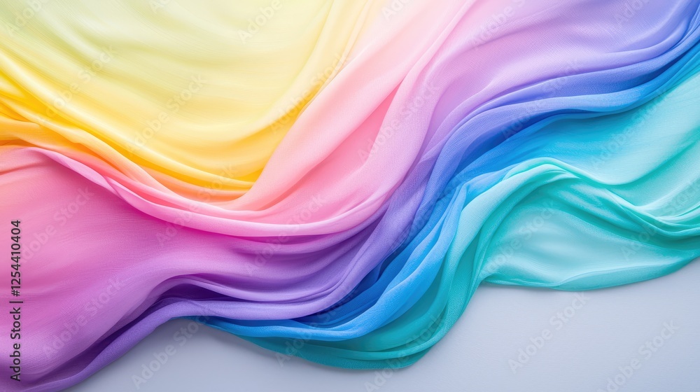 Rainbow fabric waves, pastel colors, soft texture, design background Rainbow fabric waves, pastel colors, soft texture, design background