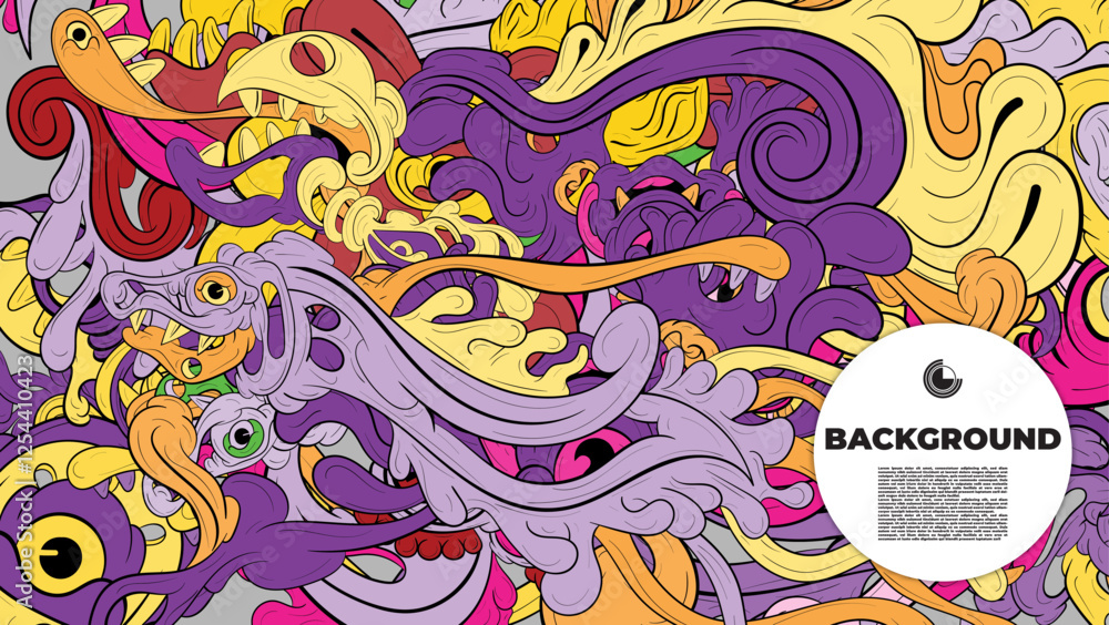 Fototapeta premium Beautifully designed colorful abstract vector background featuring fractal shapes, perfect for poster, banner, and fabric print applications.
