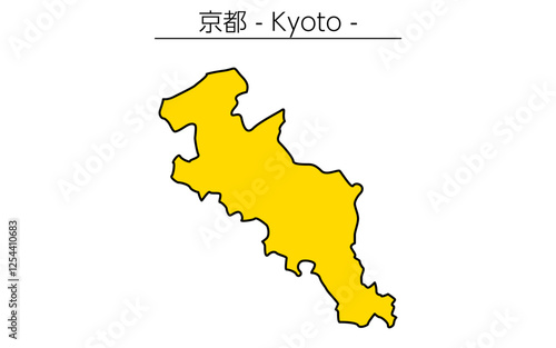 Simple map of Kyoto prefecture, Japan Region