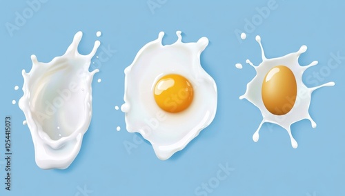 Eggs in Milk Splashes
