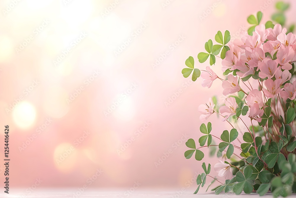 St patricks day celebration with shamrock blooms nature scene floral arrangement spring vibes St patricks day celebration with shamrock blooms nature scene floral arrangement spring vibes