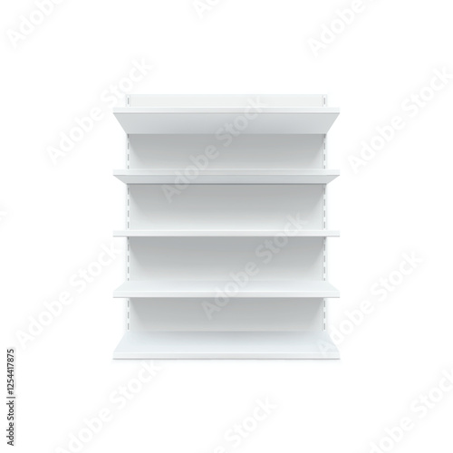 White Empty Retail Store Shelf for Product Display. Vector illustration