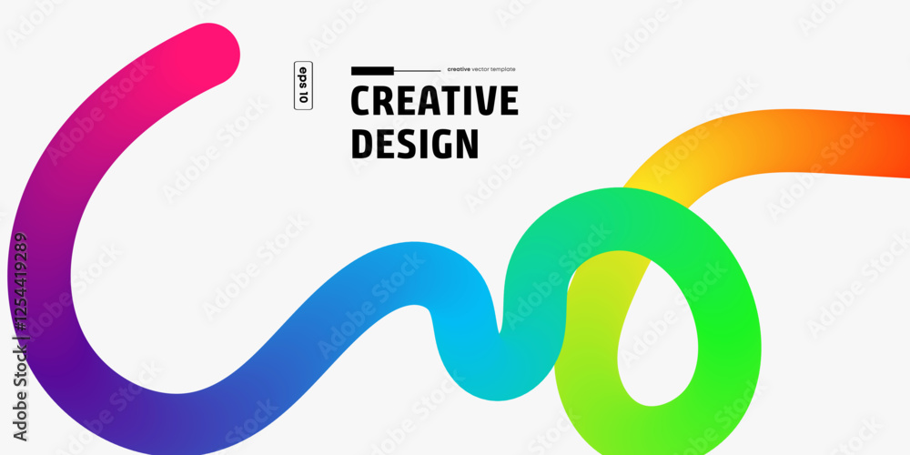 Abstract Rainbow Curve Design, Vibrant Gradient, Creative Flow Abstract Rainbow Curve Design, Vibrant Gradient, Creative Flow
