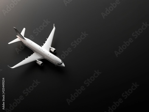 Wallpaper Mural Aerial view of a modern airplane against a dark background. Torontodigital.ca