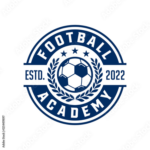 Football Academy Logo Design Template. Soccer Logo or Football Club Sign. Vector Illustration.