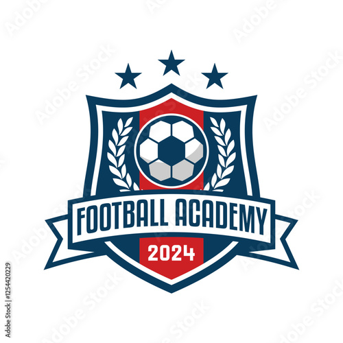 Football Academy Logo Design Template. Soccer Logo or Football Club Sign. Vector Illustration.