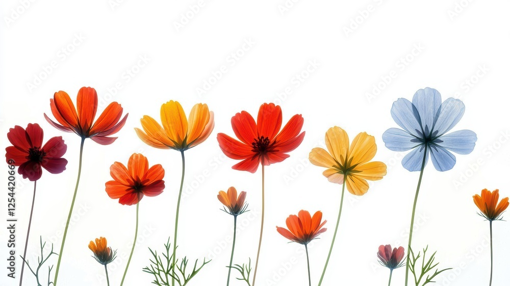 custom made wallpaper toronto digitalA breathtaking bouquet of colorful flowers on pristine white background, stunning display of nature's beauty.