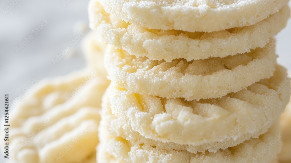 Stack of crispy rice cakes, close-up shot, kitchen counter background, healthy snack Stack of crispy rice cakes, close-up shot, kitchen counter background, healthy snack