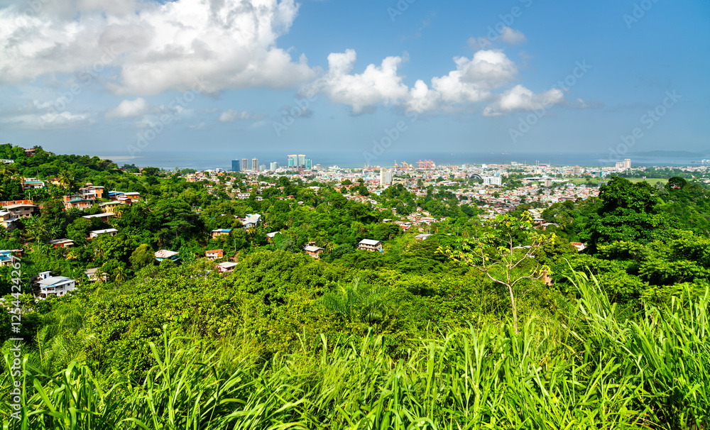 Φωτογραφία Skyline of Port of Spain, Trinidad and Tobago from Lady Young Road Lookout
