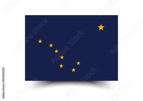 Flag of Alaska. Alaska flag. Flag icon. Standard color. Standard size. A rectangular flag. Digital illustration. Vector illustration.