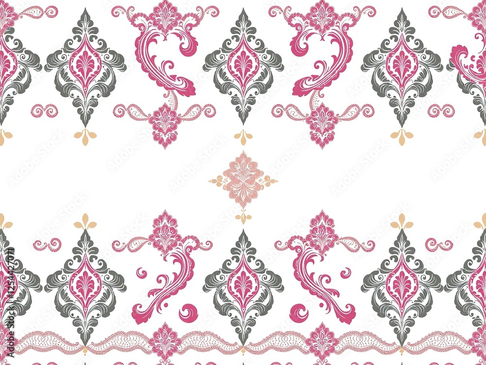 Intricate Paisley Damask Lace: Floral Patterns on Gossamer Thread Intricate Paisley Damask Lace: Floral Patterns on Gossamer Thread