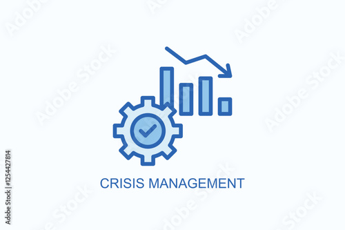 Crisis Management Icon Or Logo Isolated Illustration