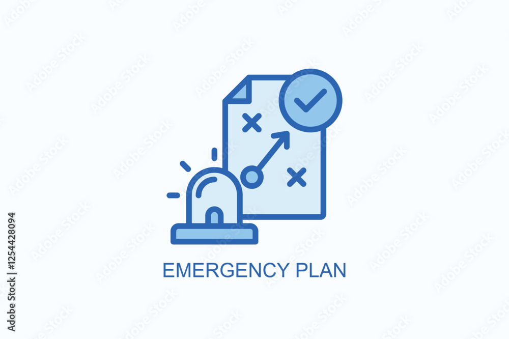 Emergency Plan Icon Or Logo Isolated Illustration Emergency Plan Icon Or Logo Isolated Illustration