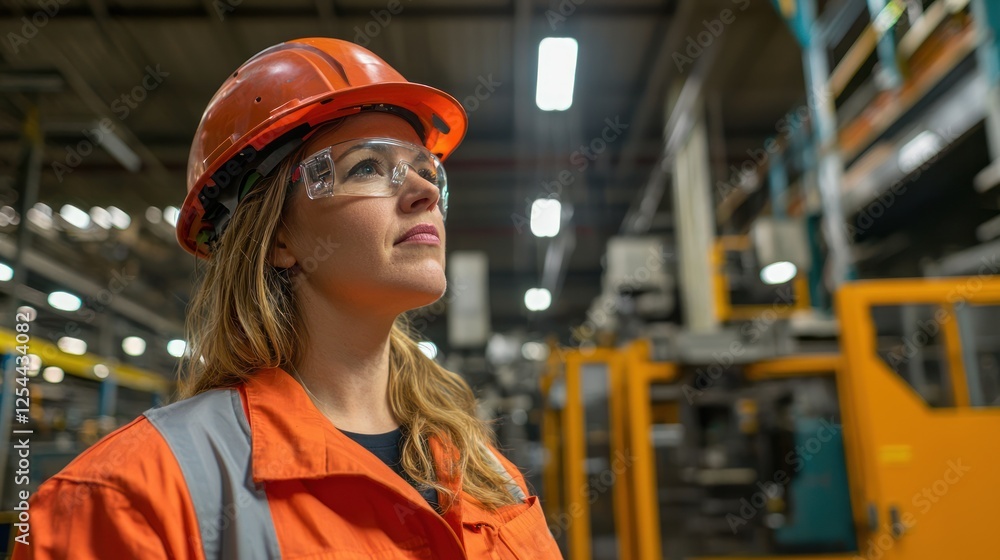 A factory worker overseeing an industrial robot handling heavy lifting.
