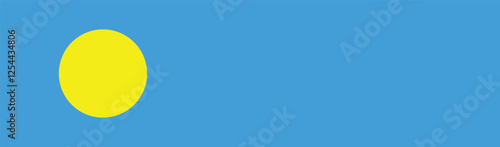 Flag of Palau. Palau flag official size and color standards vector illustration