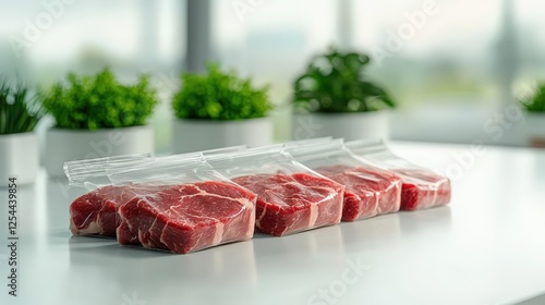 Fresh Cuts of Meat in Plastic Storage Bags