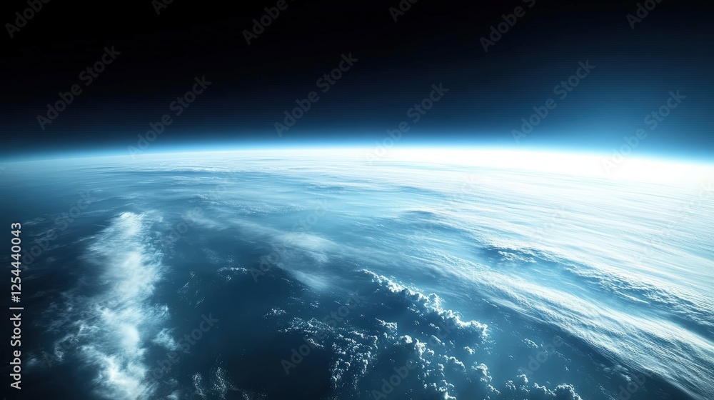 Ethereal View of Stratus Clouds Fading into the Distant Horizon Under a Vast Blue Sky with Subtle Gradients of Light Ethereal View of Stratus Clouds Fading into the Distant Horizon Under a Vast Blue Sky with Subtle Gradients of Light