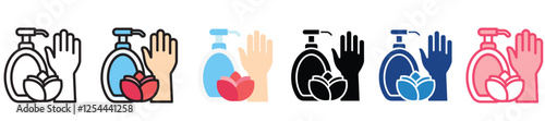 Lotion multi-style color icon, mini or small illustration, use for UI, UX, app and web development, digital or print. for health, beauty, personal care, body treatment.