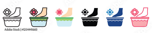 Foot Scrub multi-style color icon, mini or small illustration, use for UI, UX, app and web development, digital or print. for health, beauty, personal care, body treatment.
