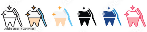 Dental multi-style color icon, mini or small illustration, use for UI, UX, app and web development, digital or print. for health, beauty, personal care, body treatment.