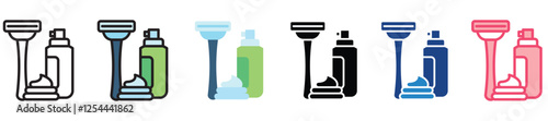 Shave Cream multi-style color icon, mini or small illustration, use for UI, UX, app and web development, digital or print. for health, beauty, personal care, body treatment.