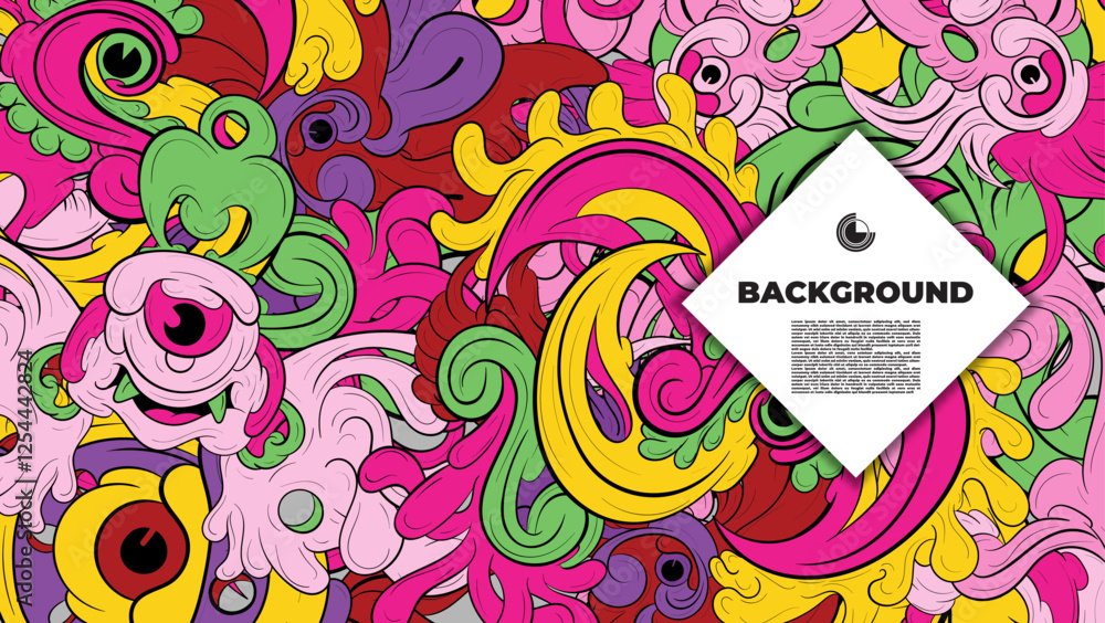 Fototapeta premium Eye-catching abstract vector wallpaper with vibrant colors and intricate fractal designs, ideal for posters, banners, and fabric prints.