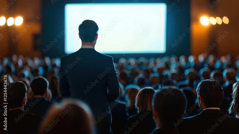 Webinar screen showing a business presentation and speaker Webinar screen showing a business presentation and speaker