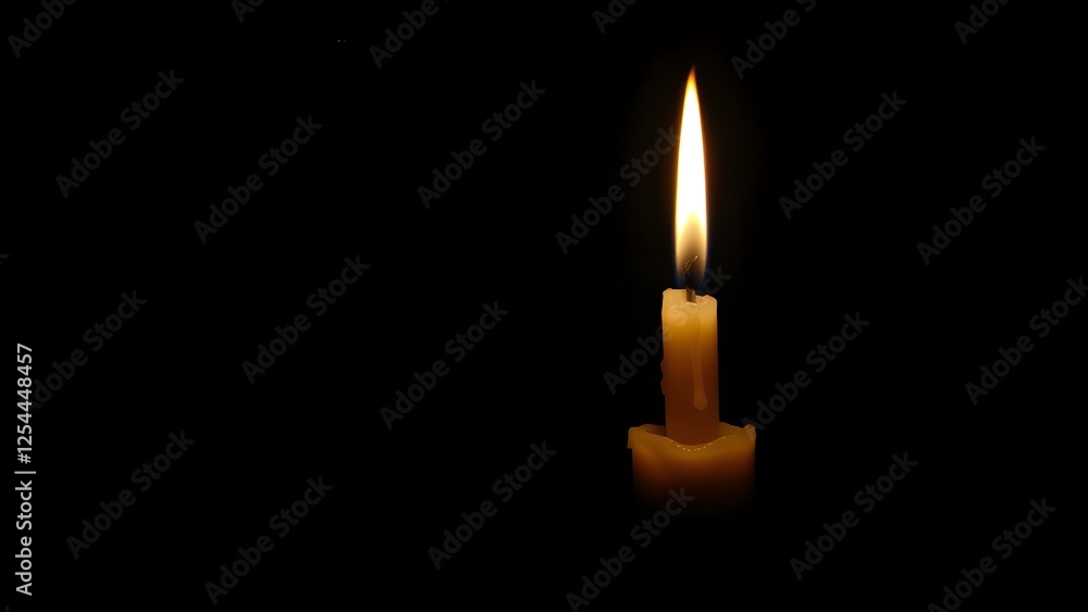 Fototapeta premium A candle burning in the dark
