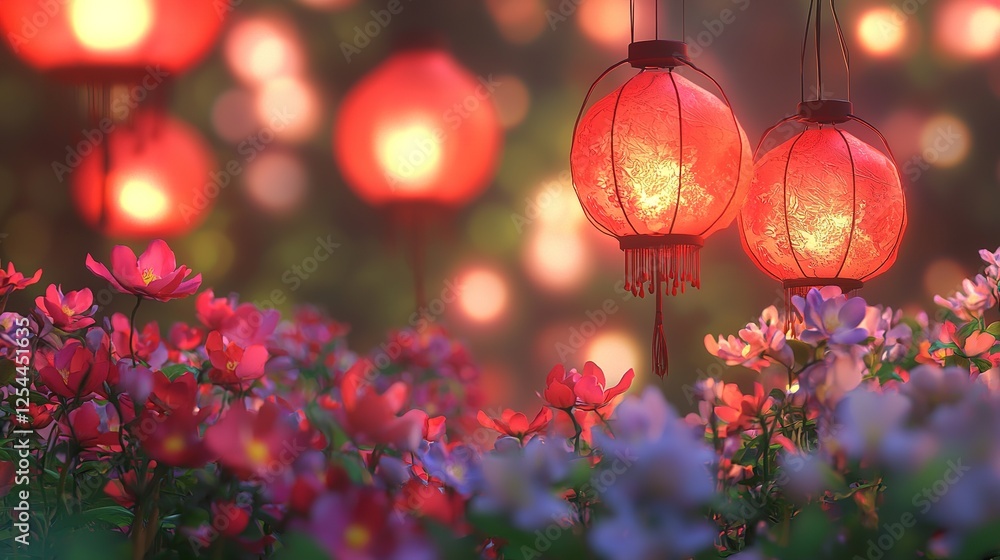 Red Lanterns & Blossoms Red Lanterns & Blossoms