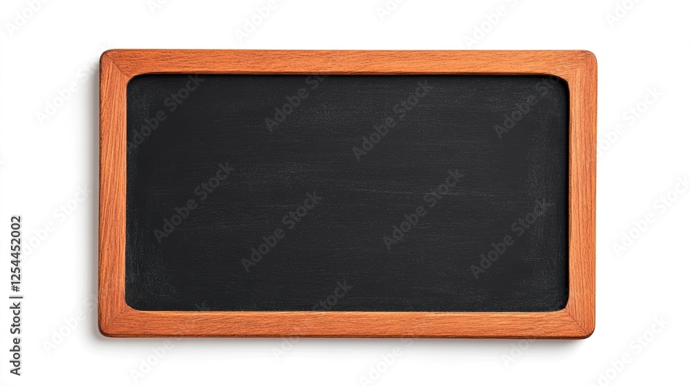 Blank chalkboard with wooden frame, ideal for educational settings or creative displays Blank chalkboard with wooden frame, ideal for educational settings or creative displays