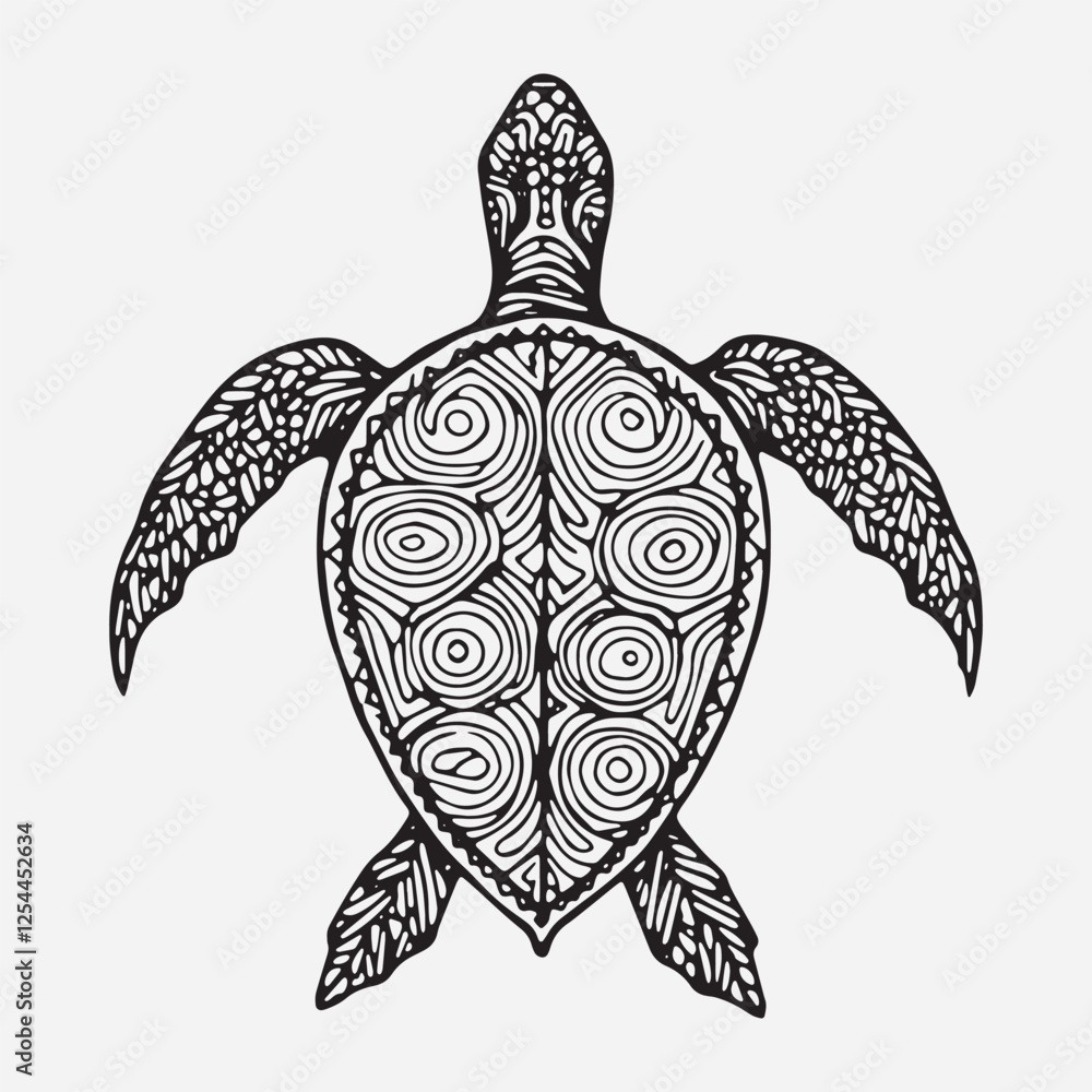 Fototapeta premium Highly Detailed Turtle vector illustration Mandala Designs