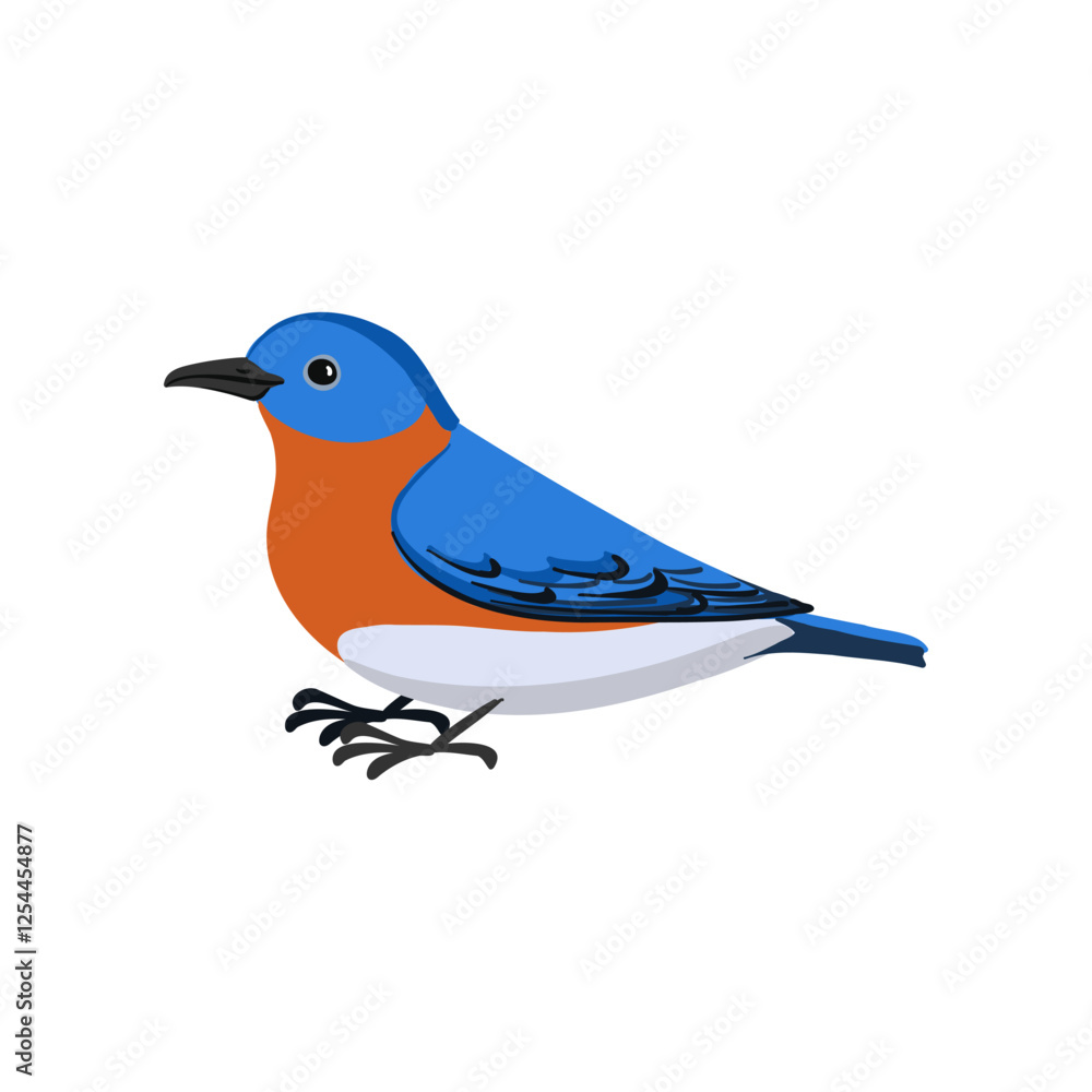 Obraz premium vector drawing bird, eastern bluebird , hand drawn Sialia sialis, isolated nature design element