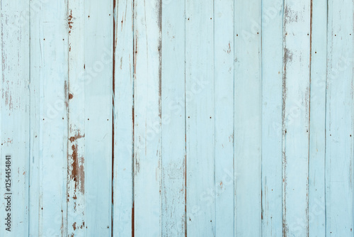 Vintage beach wood background - Old weathered wooden plank painted in turquoi...
