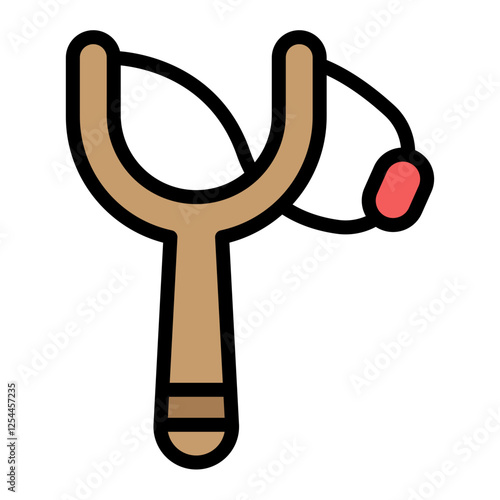 Slingshot Vector Filled Icon Design