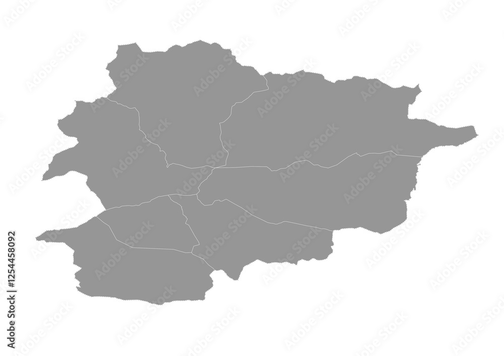 map of the administrative region of the country of andorra with gray color map of the administrative region of the country of andorra with gray color