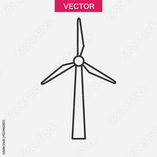 Wind energy, wind turbine icon.vector flat black simple linear illustration for web and app..eps
