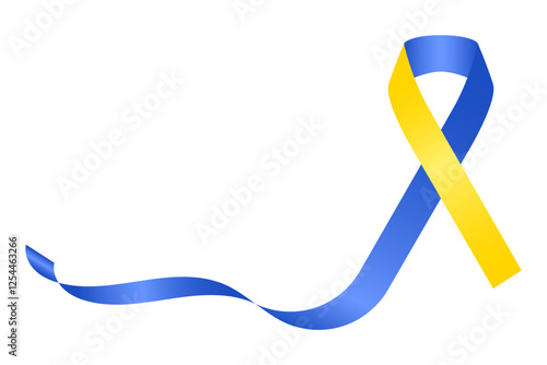 Vector illustration of Down Syndrome ribbon on transparent background