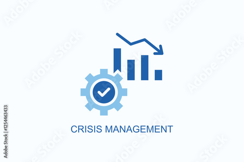 Crisis Management Icon Or Logo Isolated Illustration