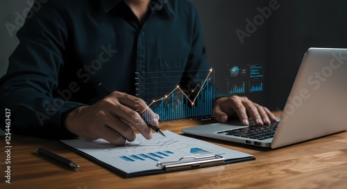 Wallpaper Mural young businesswoman working on laptop Torontodigital.ca