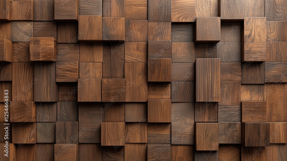 Fototapeta premium Dark wood cube wall texture background (3)
