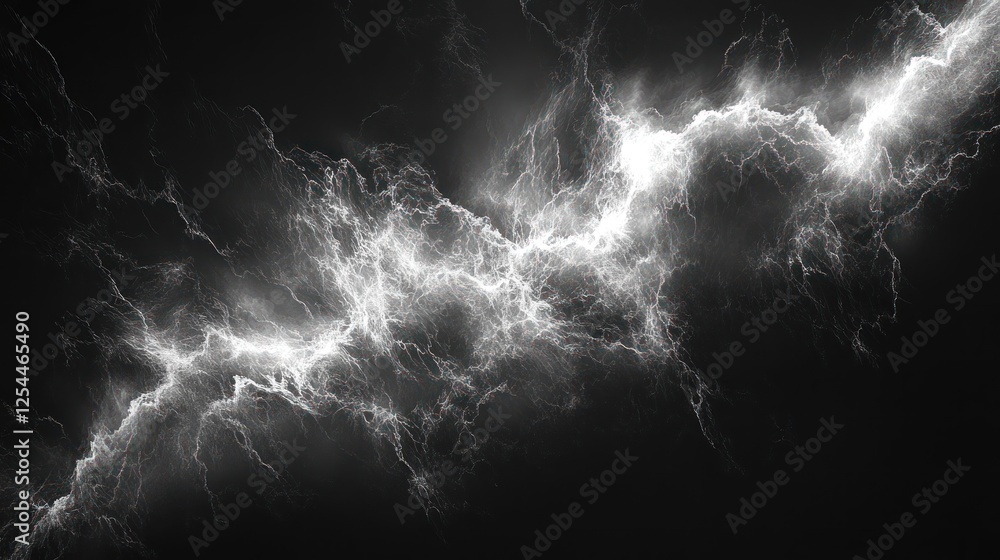 White lightning bolt energy, dark background, abstract art, design element White lightning bolt energy, dark background, abstract art, design element