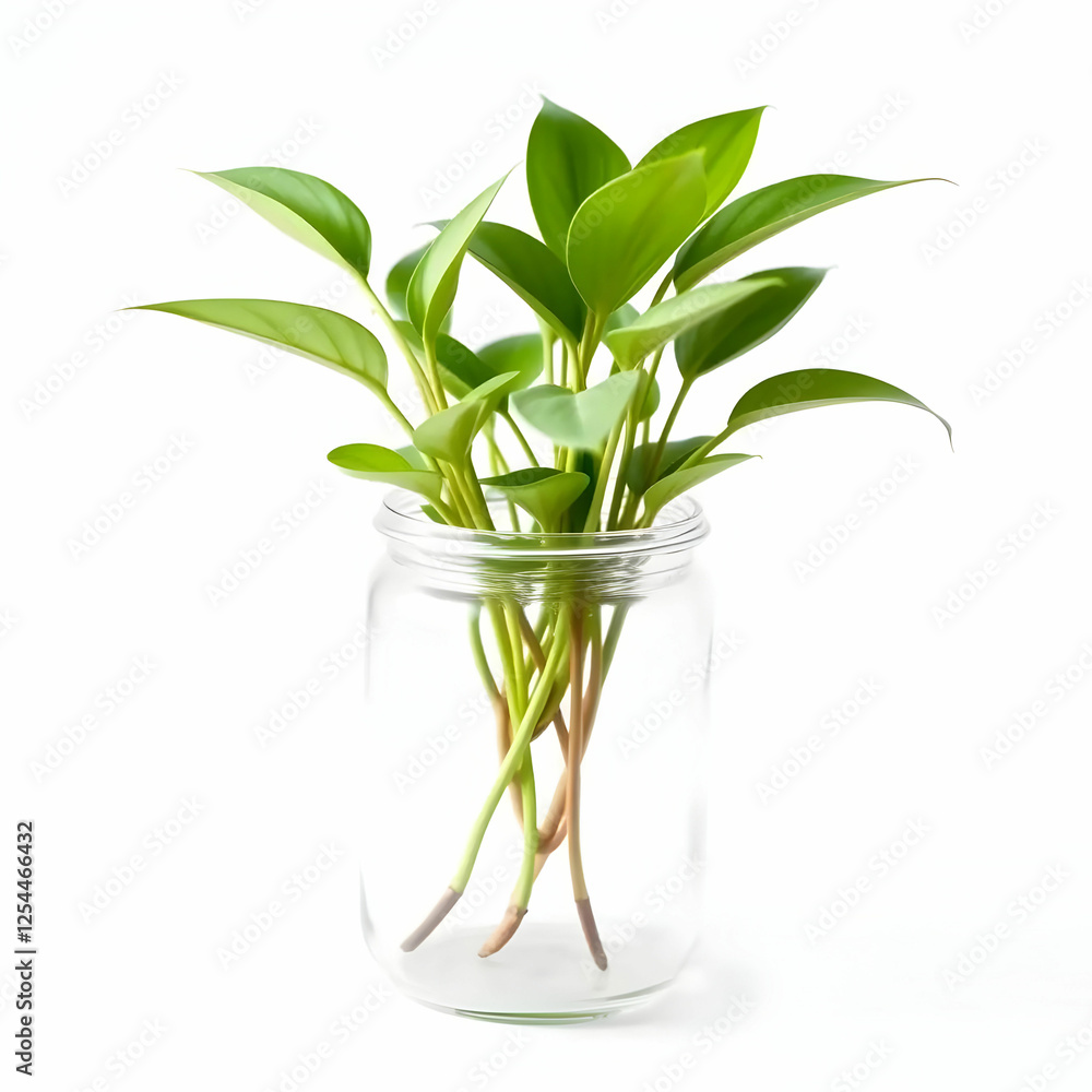 custom made wallpaper toronto digitalGreen houseplant in a glass jar isolated on the white background