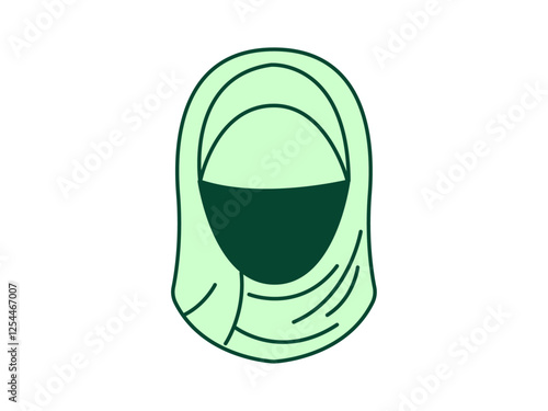 Veil icon. Eid Al-fitr icon. Fill outline icon concept.