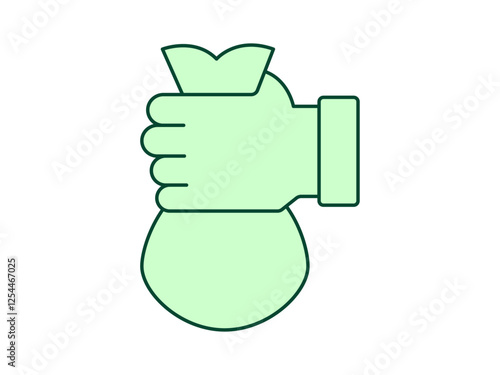 Give alms icon. Eid Al-fitr icon. Fill outline icon concept.