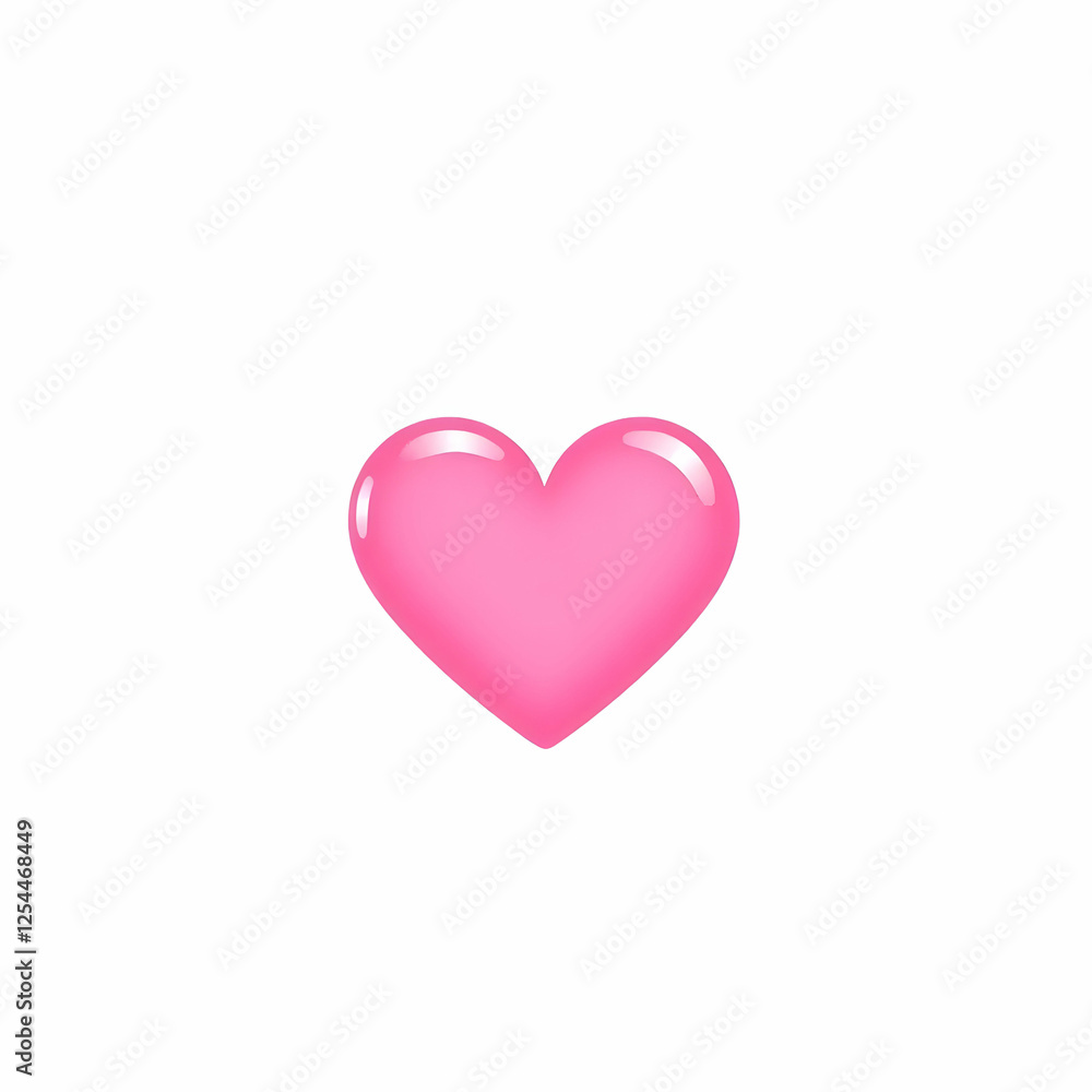 Digital illustration of a simple pink heart isolated on the white background Digital illustration of a simple pink heart isolated on the white background
