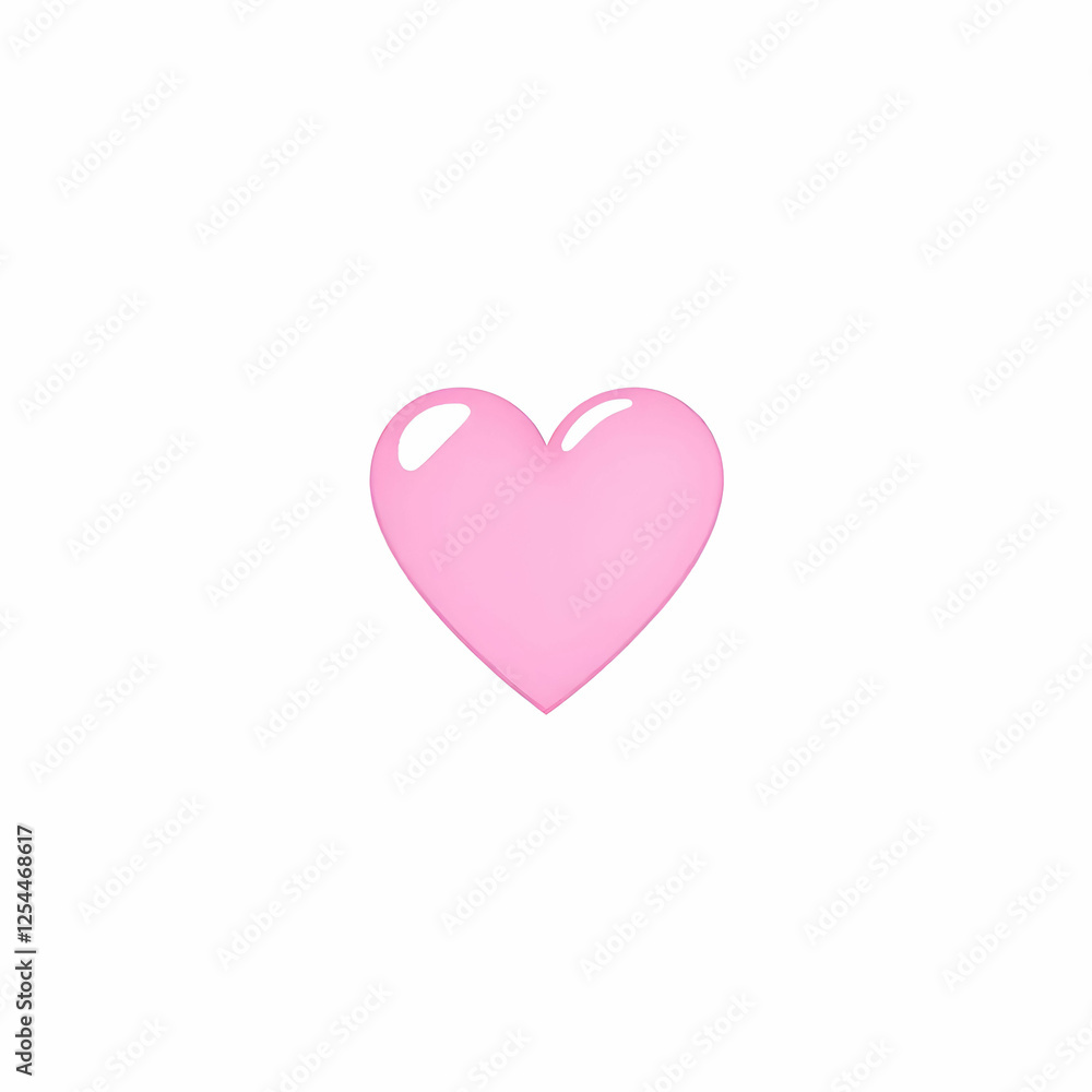 Digital illustration of a simple pink heart isolated on the white background Digital illustration of a simple pink heart isolated on the white background
