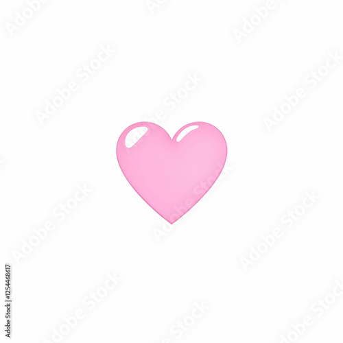 Wallpaper Mural Digital illustration of a simple pink heart isolated on the white background Torontodigital.ca