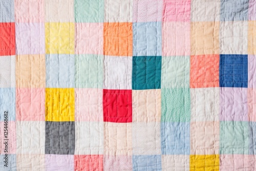 Squares baby quilt pattern patchwork furniture bed.